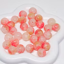 10mm Glaspärlor "pink garden" 20st