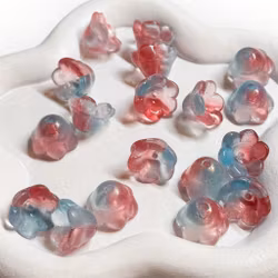 Glasblommor liljekonvalj Blå/rosa/röd 15st