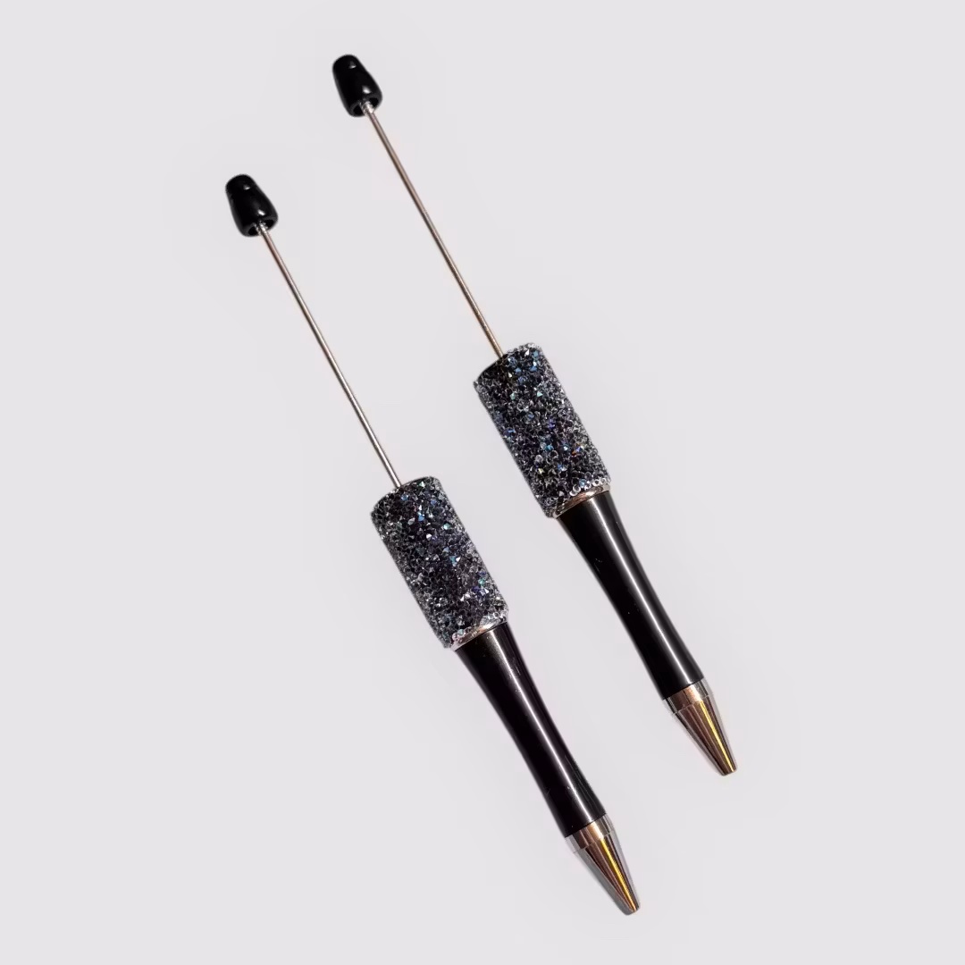 Halvstrass glitter penna Svart 1st