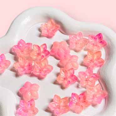 Glasblommor "pink/gold" 20st