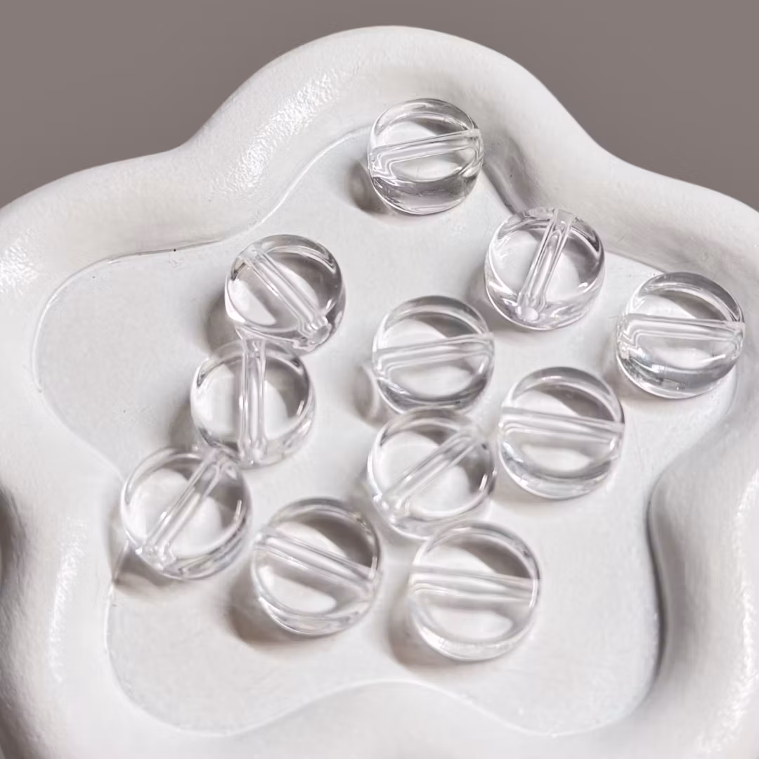 Baspärlor platta 13mm 5st