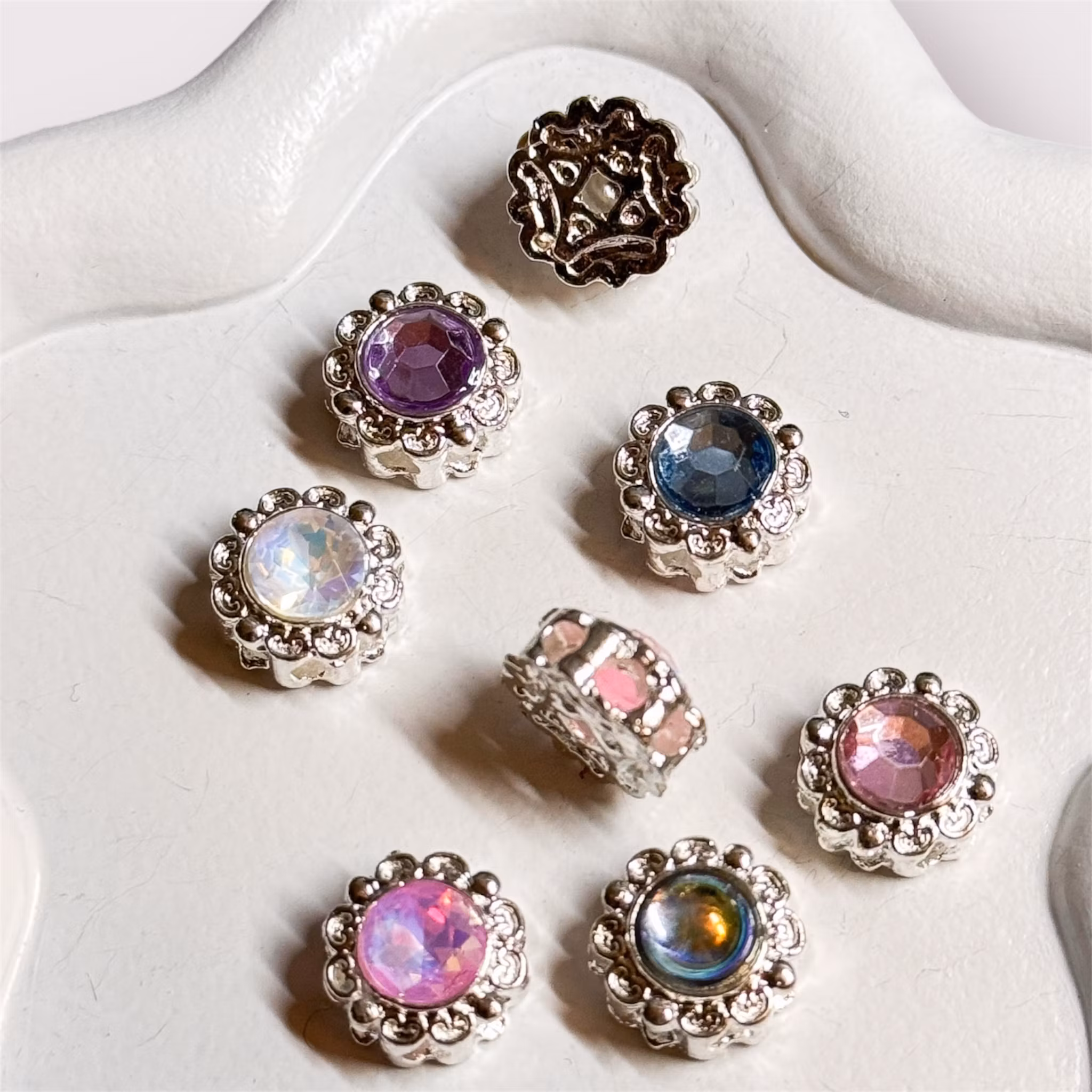 Multihålspärlor "8 hål" Silver - Välj färg 1st