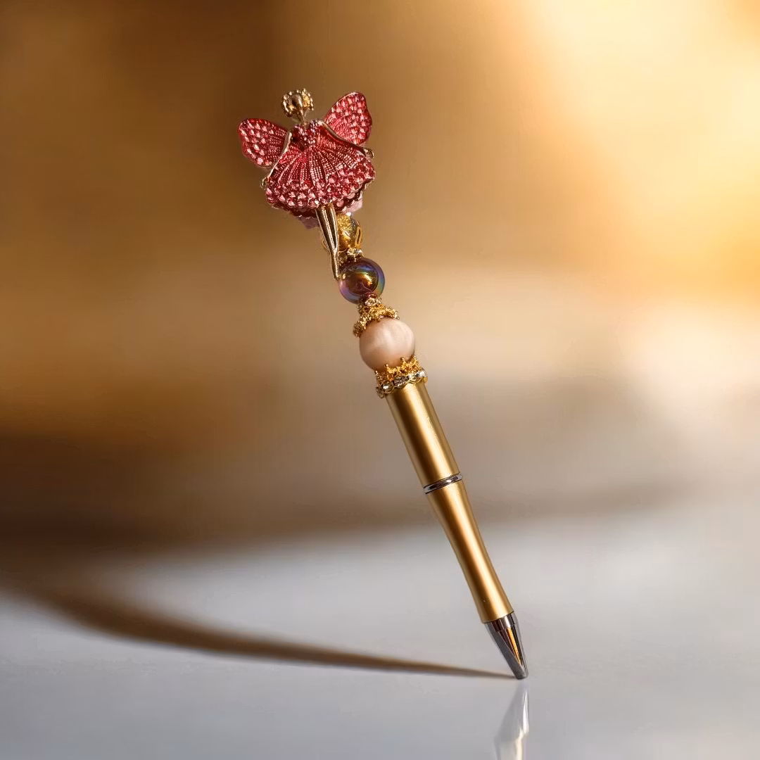 Egendesignad penna "ballerina/fjäril"