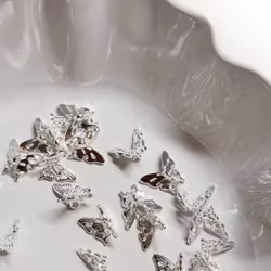 Fjärilar Mellandel Silver 10st