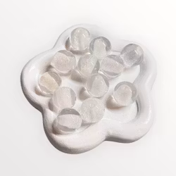 16mm Halvglitter pärla Vit 1st