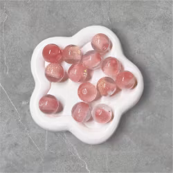 16mm Halvglitter pärla Rosa 1st