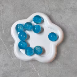 16mm Halvglitter pärla Turkos 1st