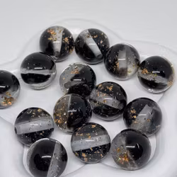 16mm Glitter/gold flakes Svart 1st