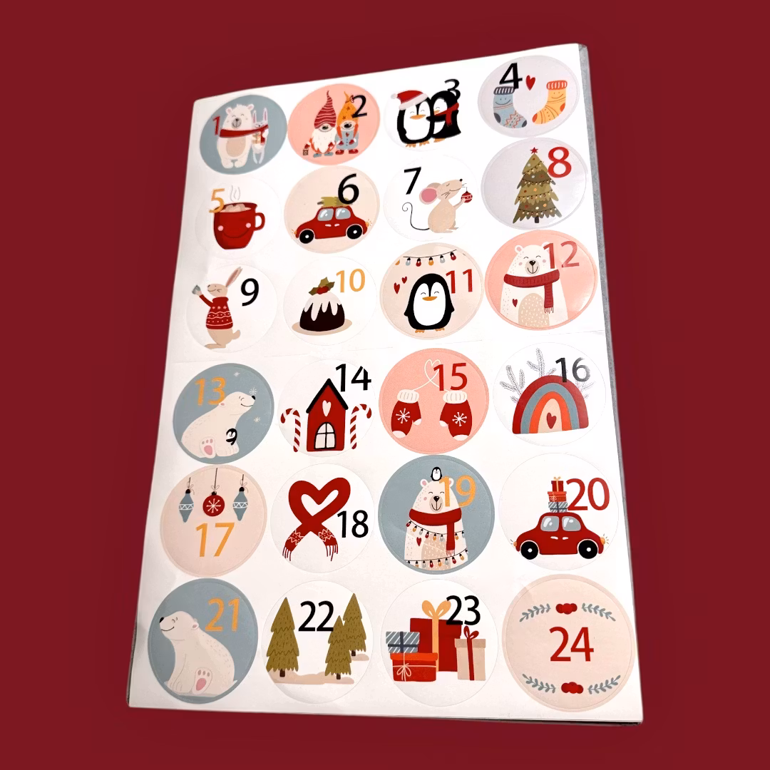 Julstickers 1-24 DIY-kalender #1
