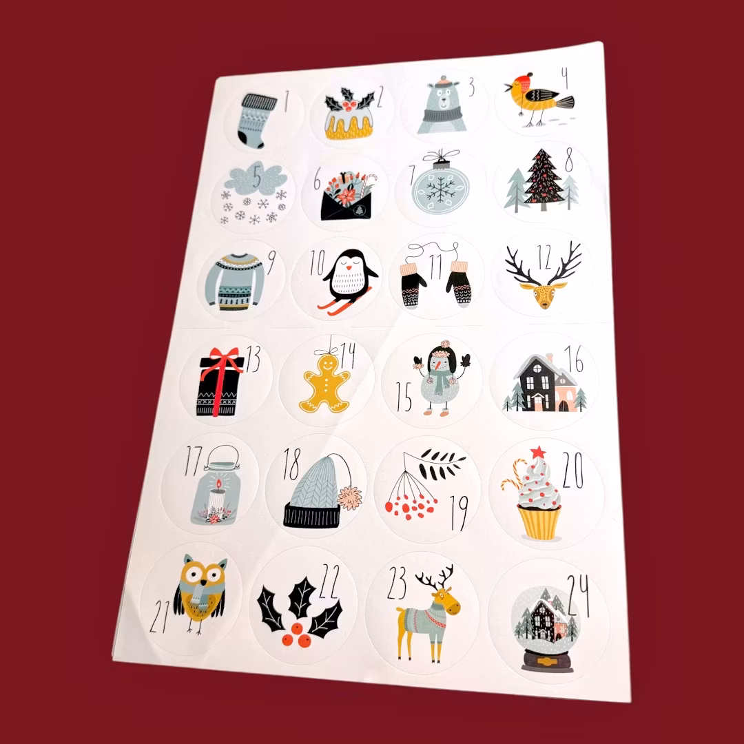 Julstickers 1-24 DIY-kalender #3