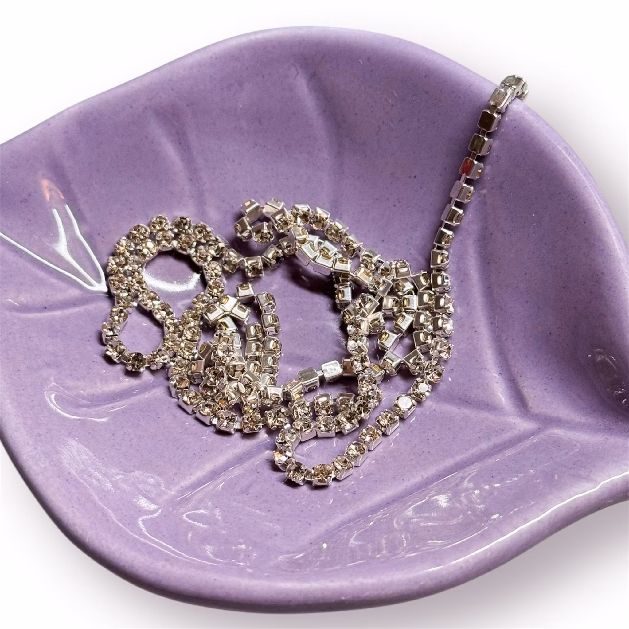 3mm Strasslänk 60cm Silver