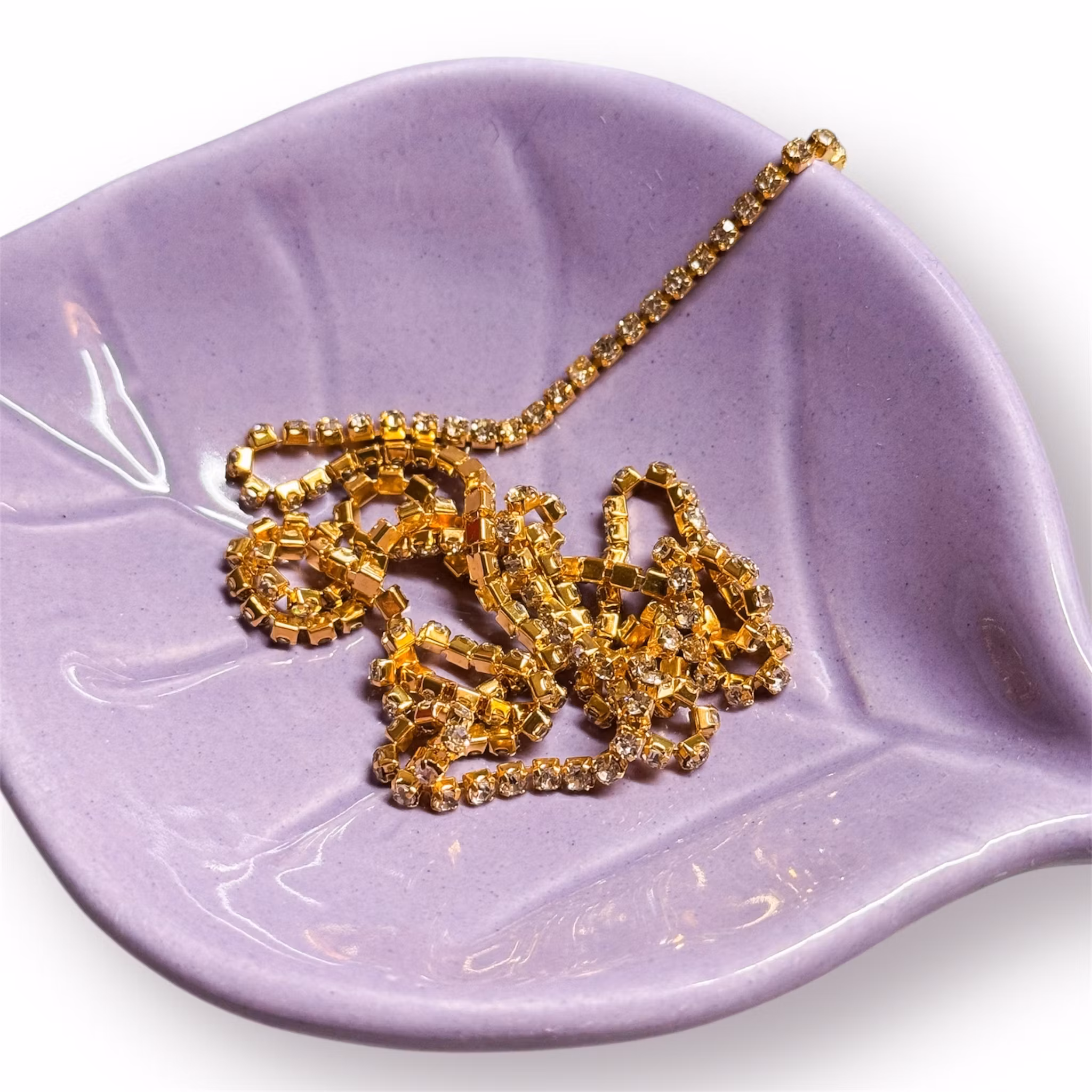 3mm Strasslänk 60cm Guld