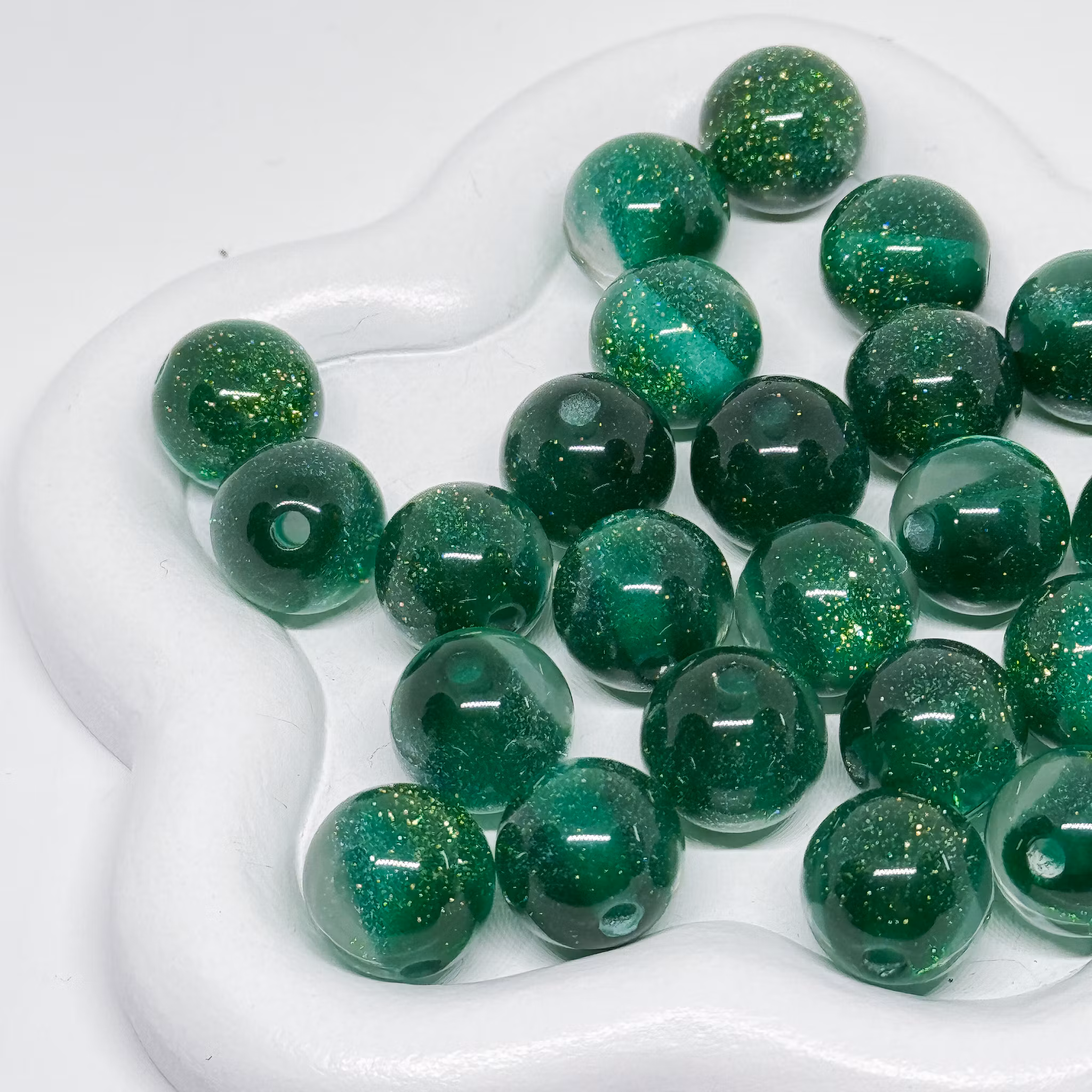 12mm Halvglitter Grön 1st