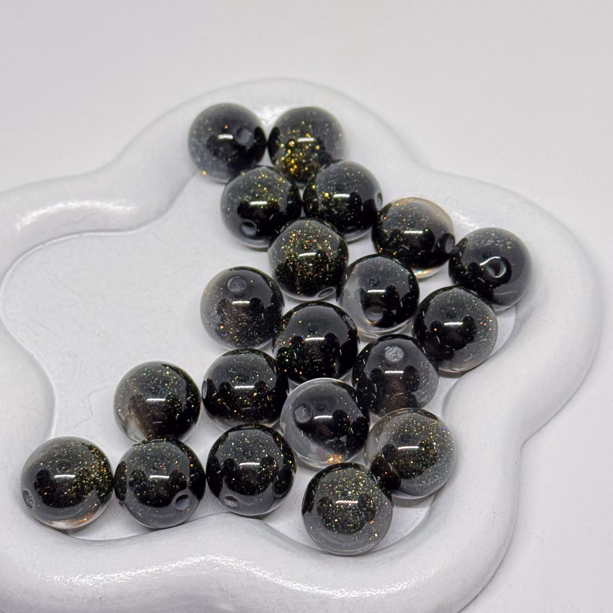 12mm Halvglitter Svart 1st