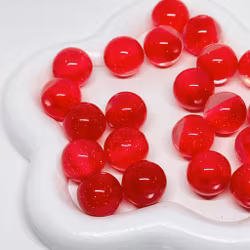 12mm Halvglitter Röd 1st