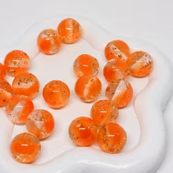 12mm Glitter/Gold flakes Orange 1st