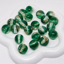 12mm Glitter/Gold flakes Grön 1st