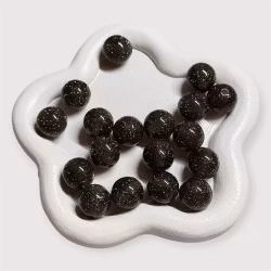 12mm Glitterpärlor Svart 1st