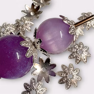 16mm pärlhattar "blad" Silver 10st