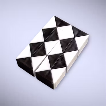 Fidget orm "folding cube" Svart/vit 1st