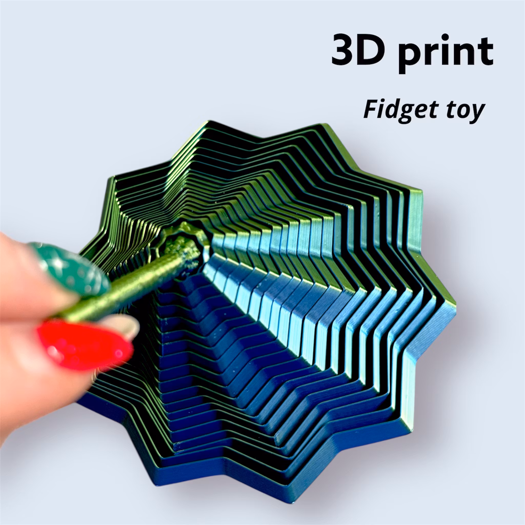 3D printad sensoriskt utvidgbar fidget toy 1st