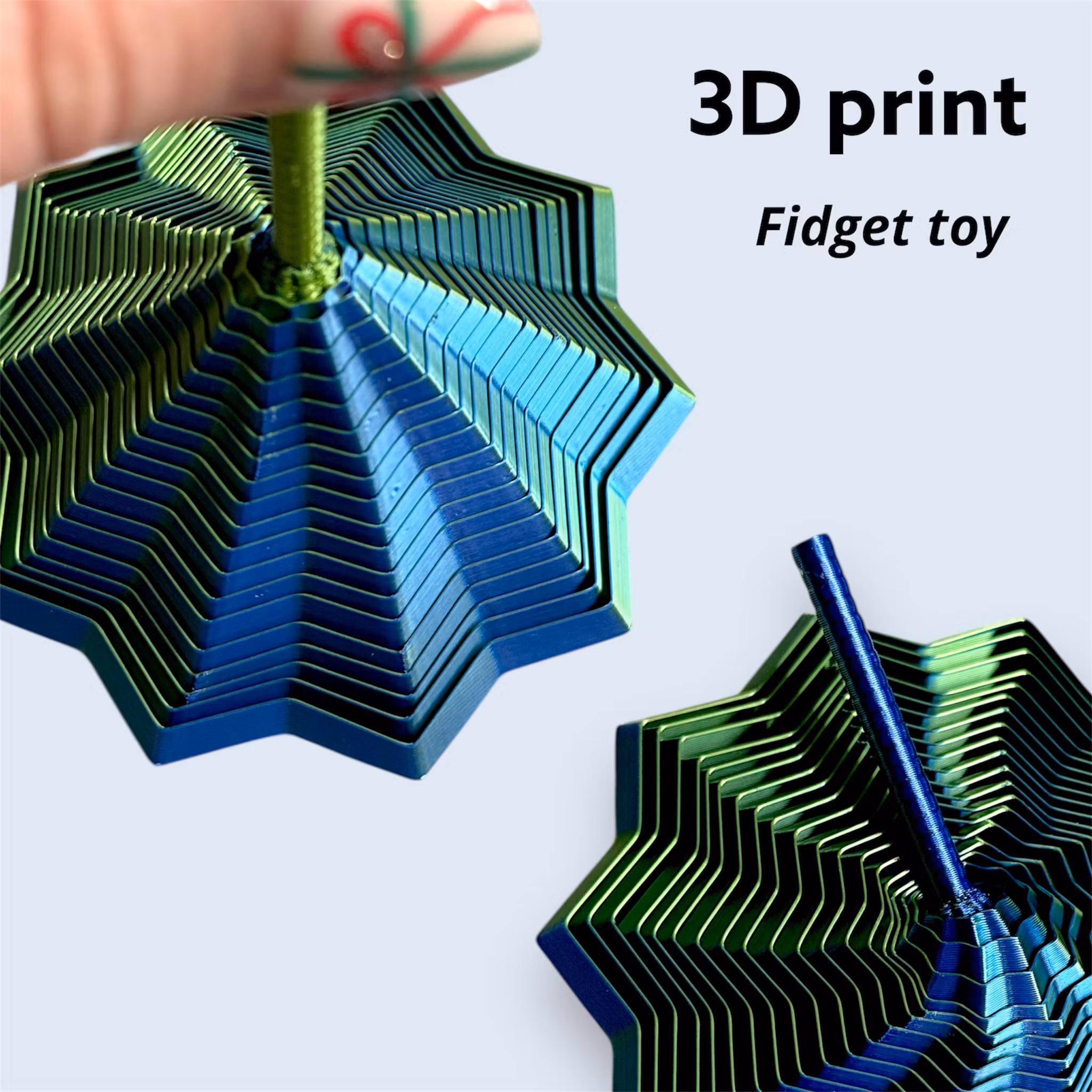 3D printad sensoriskt utvidgbar fidget toy 1st