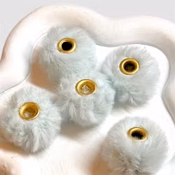 Fluffpärlor/spacer Ljusblå 1st