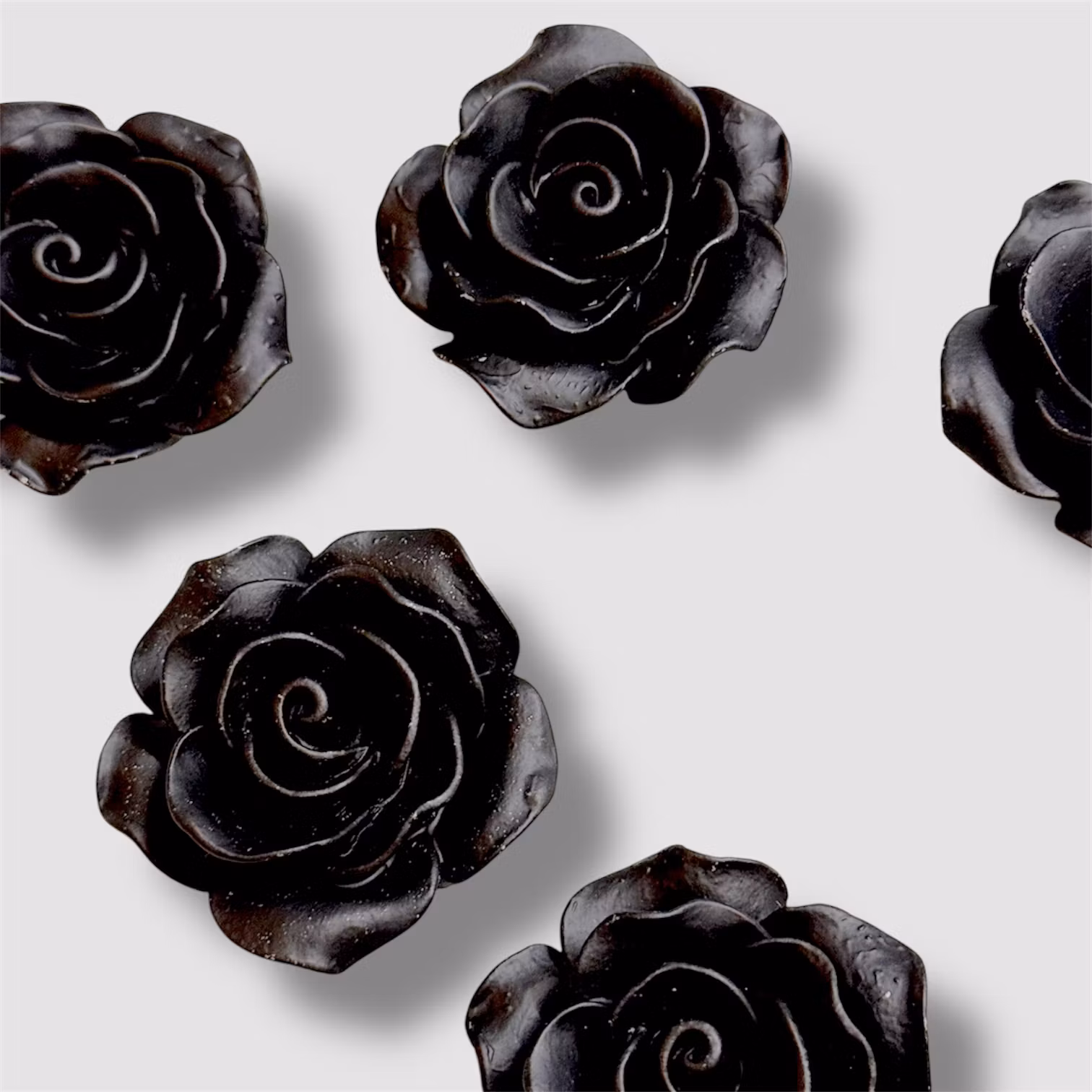 36mm Svart ros flatback 1st