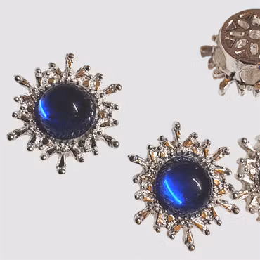 Multihålspärla 6 hål SOL "royal blue" silver 1st