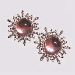 Multihålspärla 6 hål SOL "rosa" silver 1st