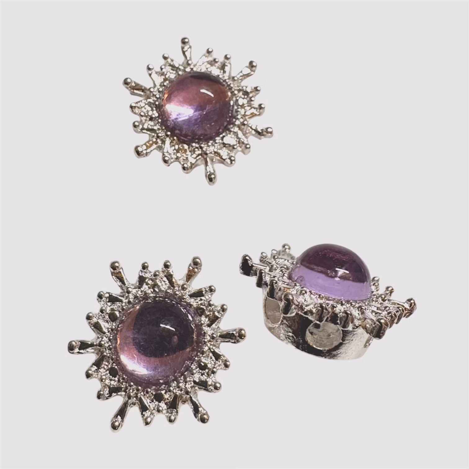 Multihålspärla 6 hål SOL "Lila" silver 1st