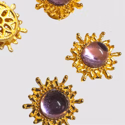 Multihålspärla 6 hål SOL "lila" guld 1st