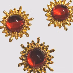 Multihålspärla 6 hål SOL "röd" guld 1st