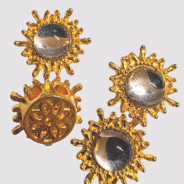 Multihålspärla 6 hål SOL "clear" guld 1st