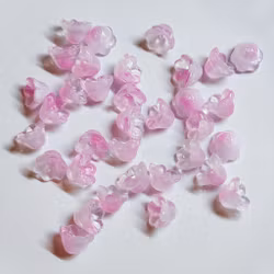 Glasblommor liljekonvalj rosa/vit 15st