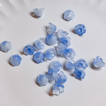 Glasblommor liljekonvalj Ljusblå 15st