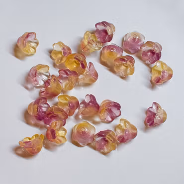 Glasblommor liljekonvalj Kall lila/gul 15st