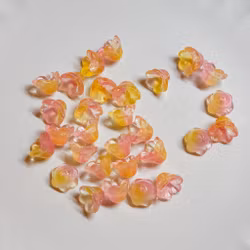 Glasblommor liljekonvalj rosa/gul 15st