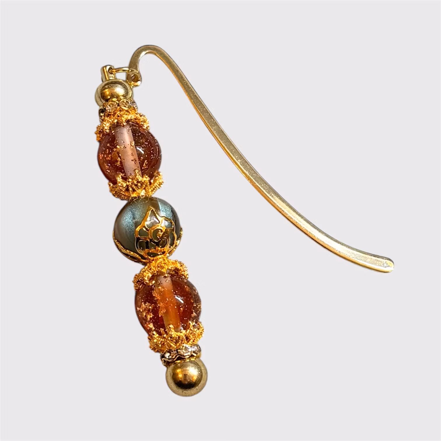 Bokmärke brun/guld 1st