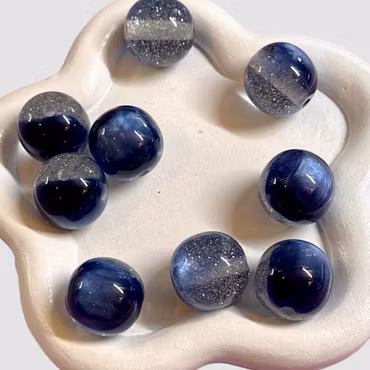 16mm Cat eye/glitter Mörkblå 1st