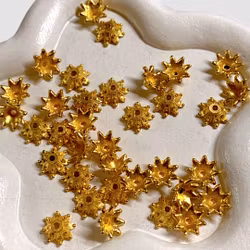 8mm Pärlhattar akryl "Kjol" Guld 100st