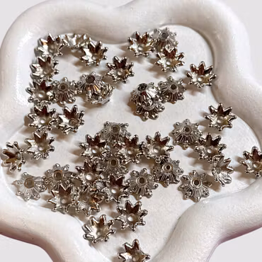 8mm Pärlhattar akryl "Kjol" Silver 100st