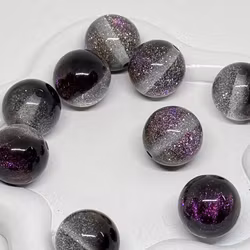 16mm Resinpärlor "Space" Svart 1st