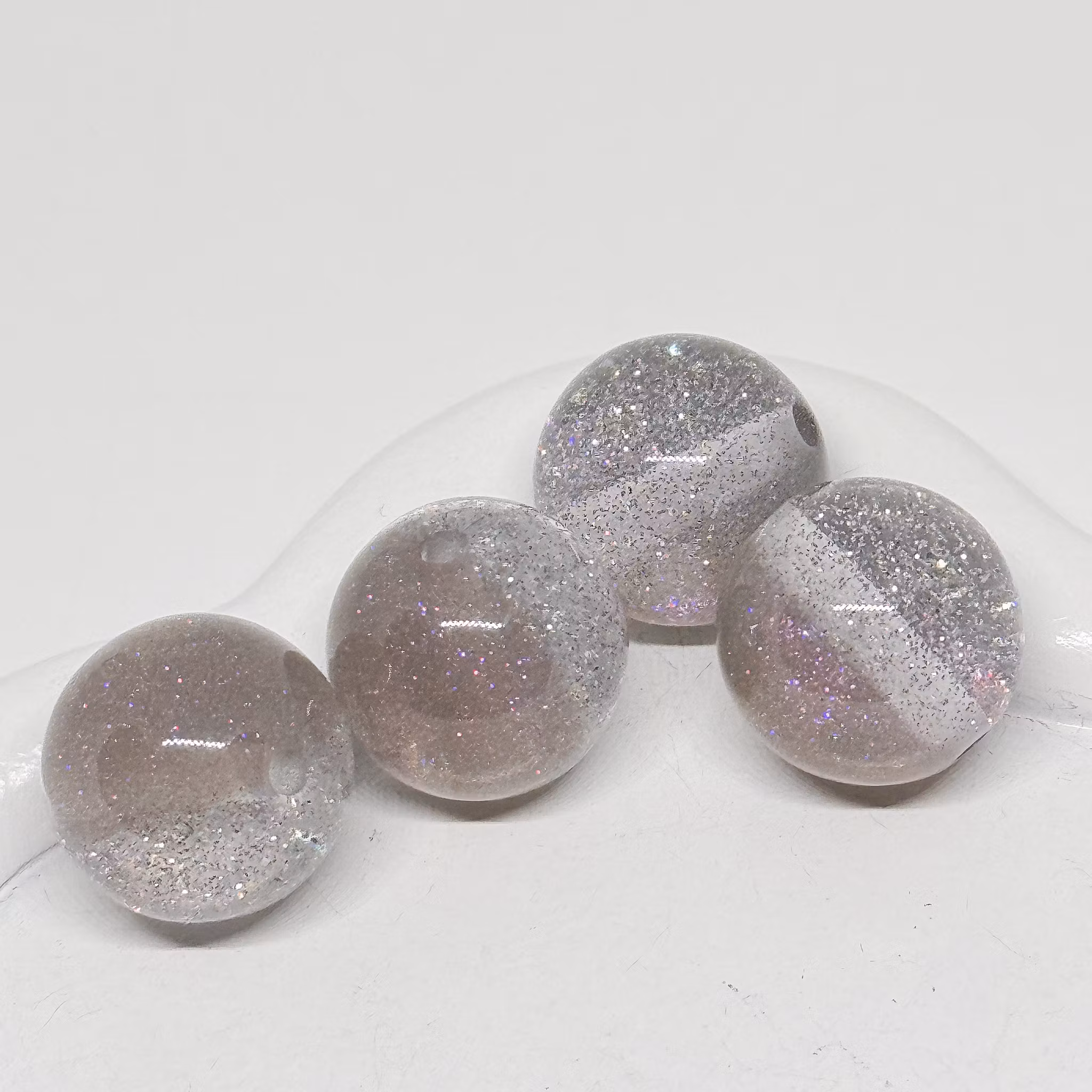 16mm Resinpärlor "Space" Grå 1st