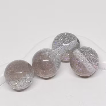 16mm Resinpärlor "Space" Grå 1st
