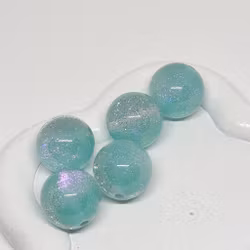 16mm Resinpärlor "Space" Mintgrön 1st