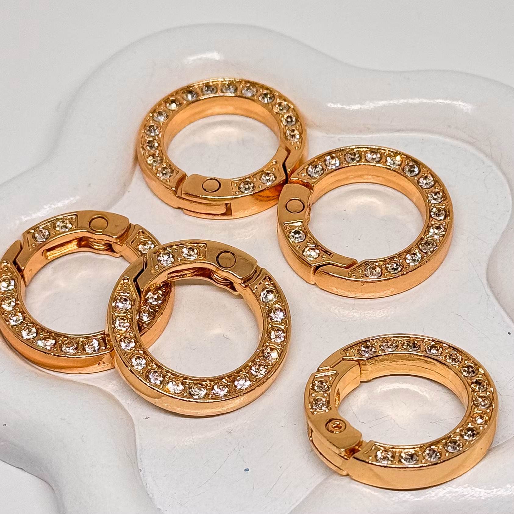 2,5cm Bling karbinlås Guld 1st