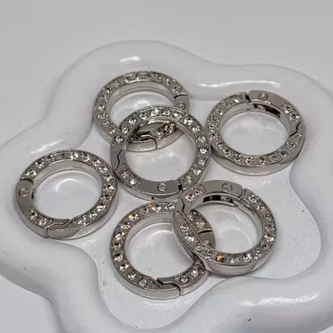2,5cm Bling karbinlås Silver 1st