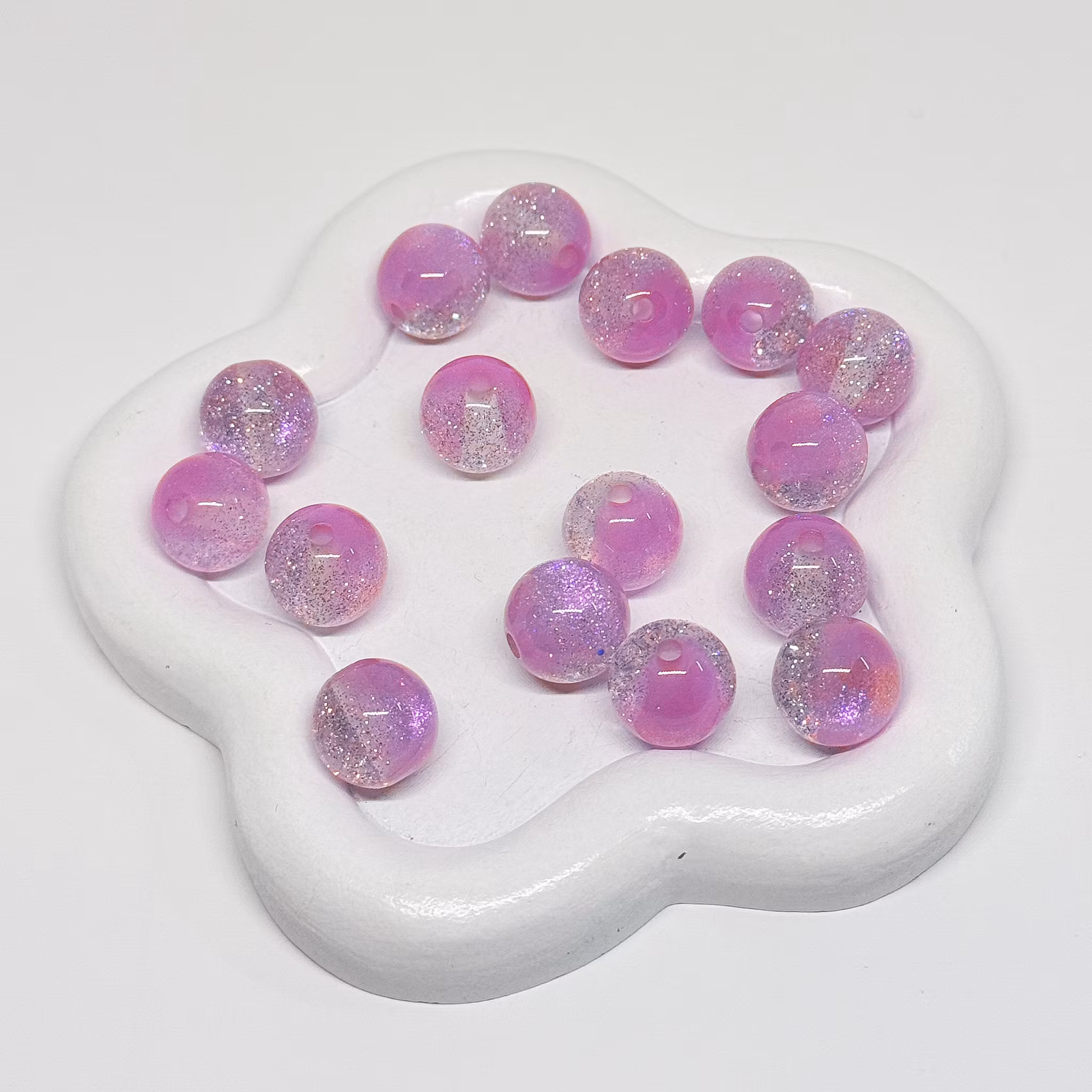 12mm Resinpärlor "Space" Lila 1st