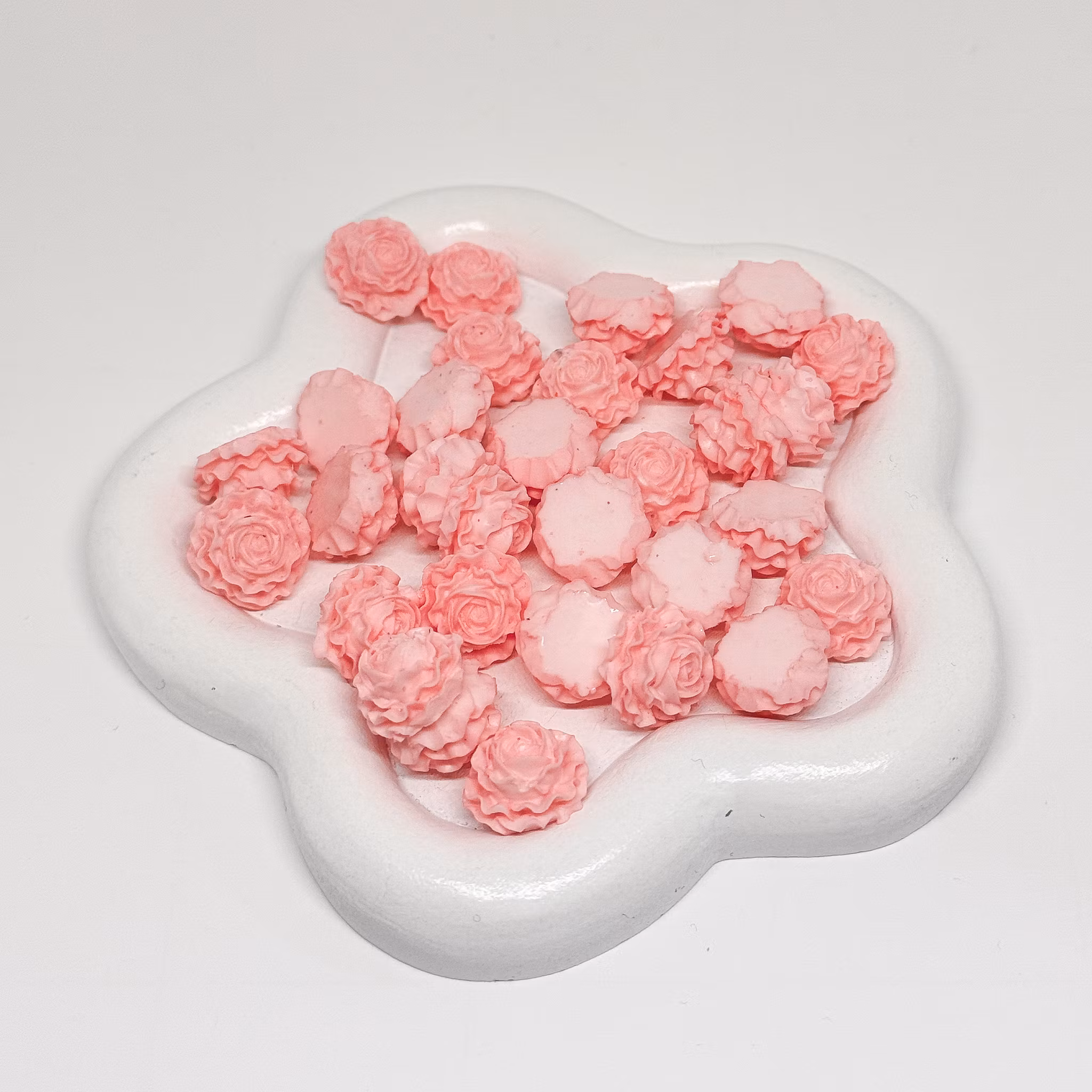 12mm Mjuka blommor Rosa 30st